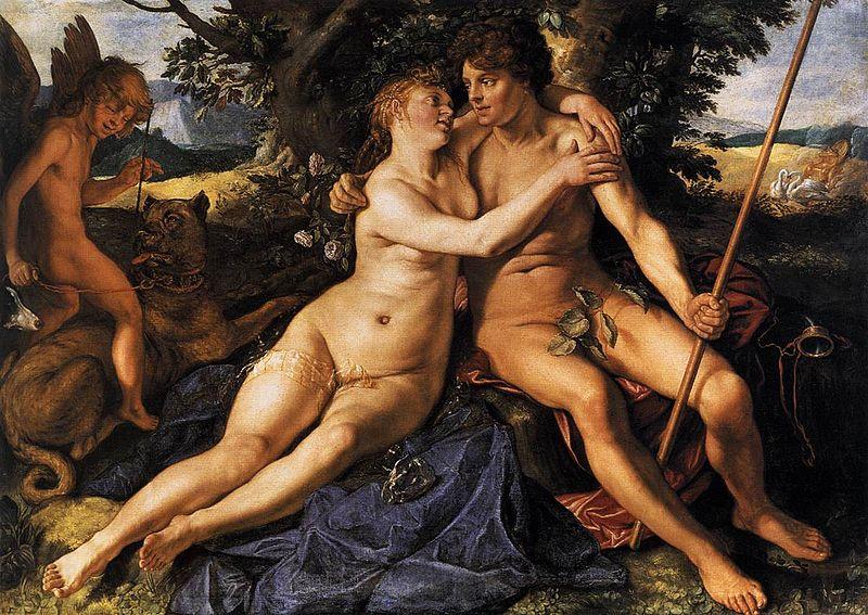 Hendrick Goltzius Venus and Adonis. Germany oil painting art